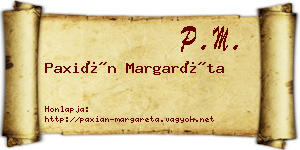 Paxián Margaréta névjegykártya
